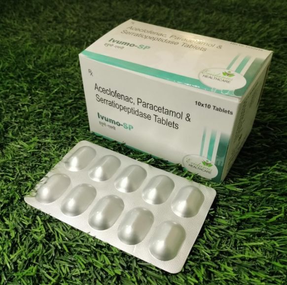 ACECLOFENAC 100 MG + PARACETAMOL 325 MG + SERRATIOPEPTIDASE 15 MG Tablets